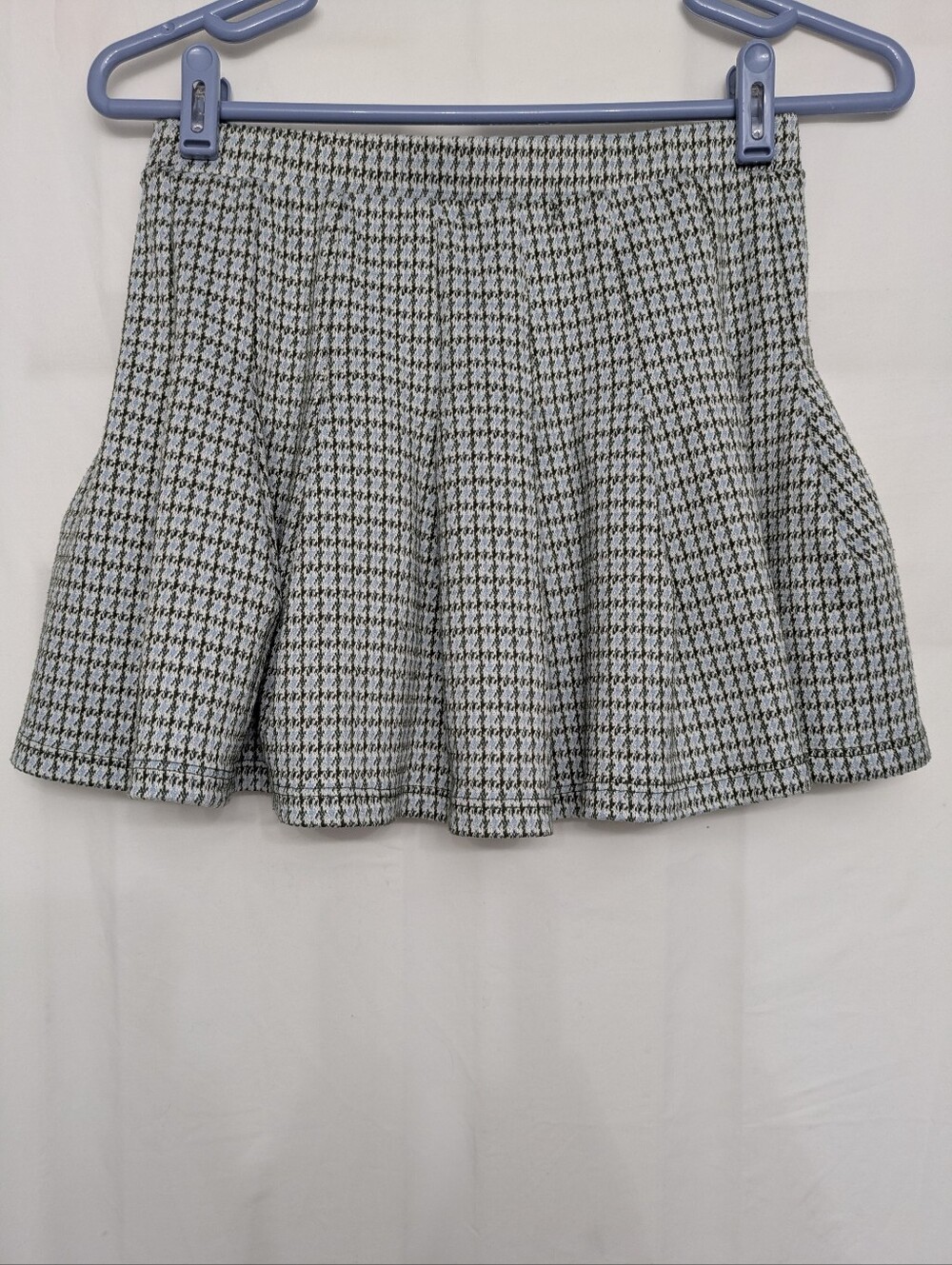 Altar'd State M Blue Houndstooth Mini Skater Skirt Preppy Academia - Picture 4 of 7
